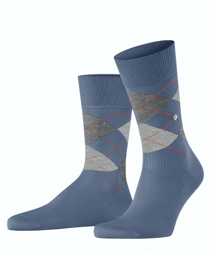 Носки мужские Men socks Burlington Manchester FW25/26 (Размер: 46-50; Состав: хлопок 84% полиамид 16%; Цвет: серо-синий 6274;)