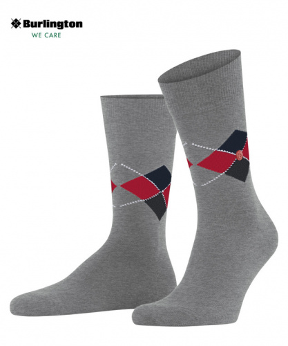 Носки мужские Men socks Burlington Multi King  (Размер: 40-46; Состав: хлопок 70%; полиамид 30%; Цвет: серый 3390;)
