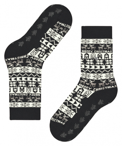 Носки женские Burlington Merry Christmas Women House socks  (Размер: 36-41; Состав: шерсть 68%; полиамид 31%; эластан 1%; Цвет: черный 3000;)