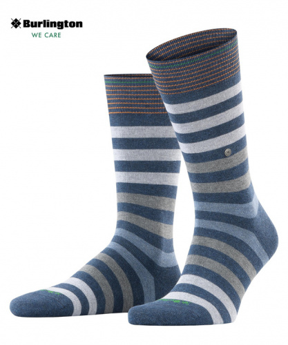 Носки мужские Men socks Burlington Blackpool (Размер: 40-46; Состав: хлопок 80%; полиамид 18%; эластан 2%; Цвет: сине-серый 6688;)