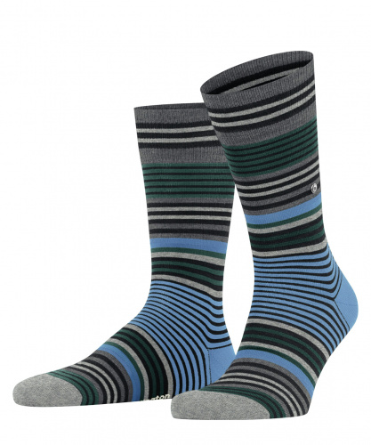 Носки мужские Men socks Burlington Stripe (Размер: 40-46; Состав:  шерсть 74%, полиамид 26%; Цвет: черный 3000;)