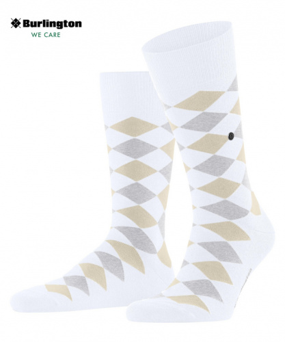 Носки мужские Men socks Burlington Danny (Размер: 40-46; Состав: хлопок 83%; полиамид 16%; эластан 1%; Цвет: белый 2000;)