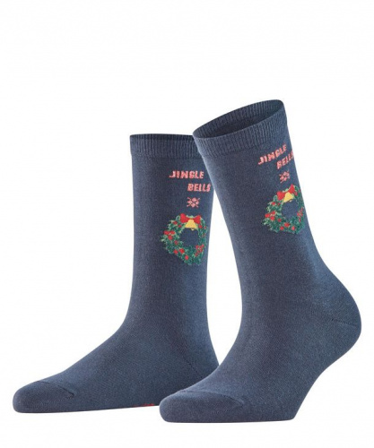 Носки женские Burlington Women Socks Jingel Bells (Размер: 36-41; Состав: хлопок 81%; полиамид 15%; вискоза 4%; металлизированная нить 1%; Цвет: темно-синий 6120;)