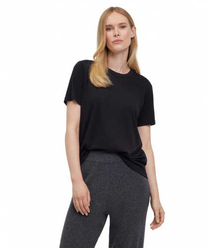 Футболка женская Women T-Shirt Round-neck  (Размер: L ; Состав: лиоцелл :67%; хлопок 33%; Цвет: черный 3000;)